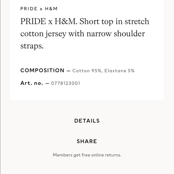 🌈 NWT H&M Rainbow Striped Crop Top.-X10. - Picture 6 of 8